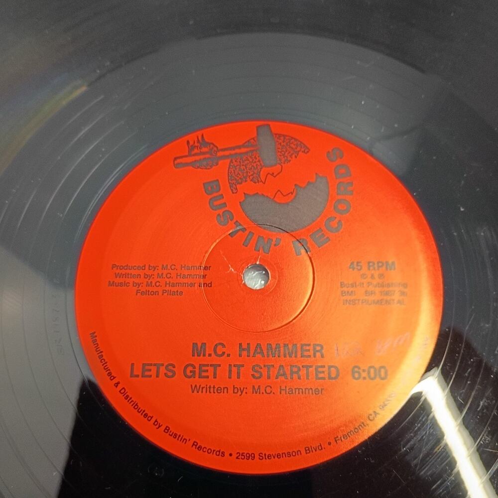 M.C. Hammer "Let's Get It Started" 1987 Hip-Hop, 12" Single, Bustin' Records